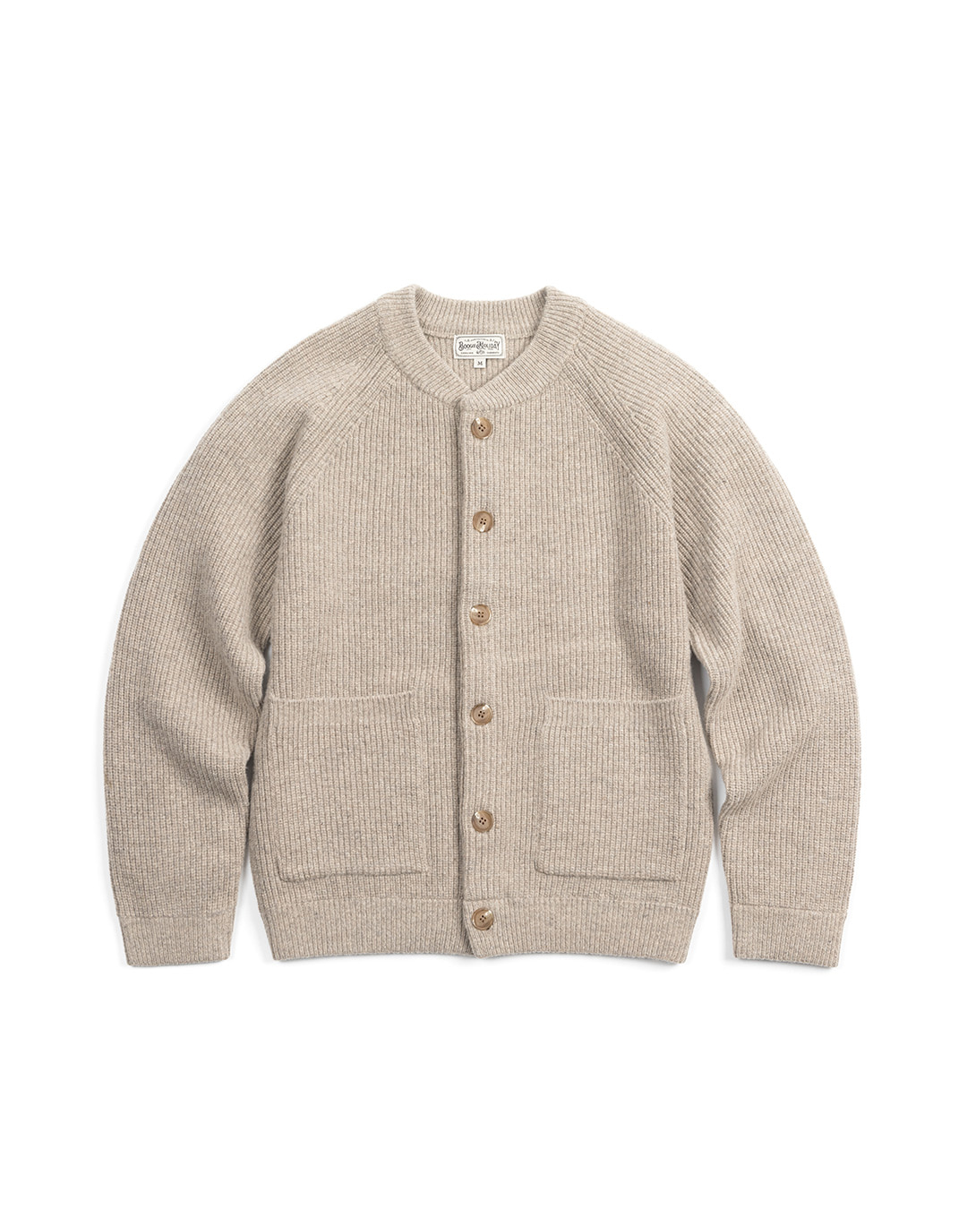 04 LAMBSWOOL ROUND NECK CARDIGAN (oatmeal)