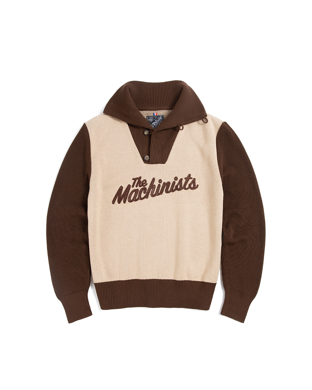 &quot;THE MACHINISTS&quot; PULL RACER SWEATER (brown)