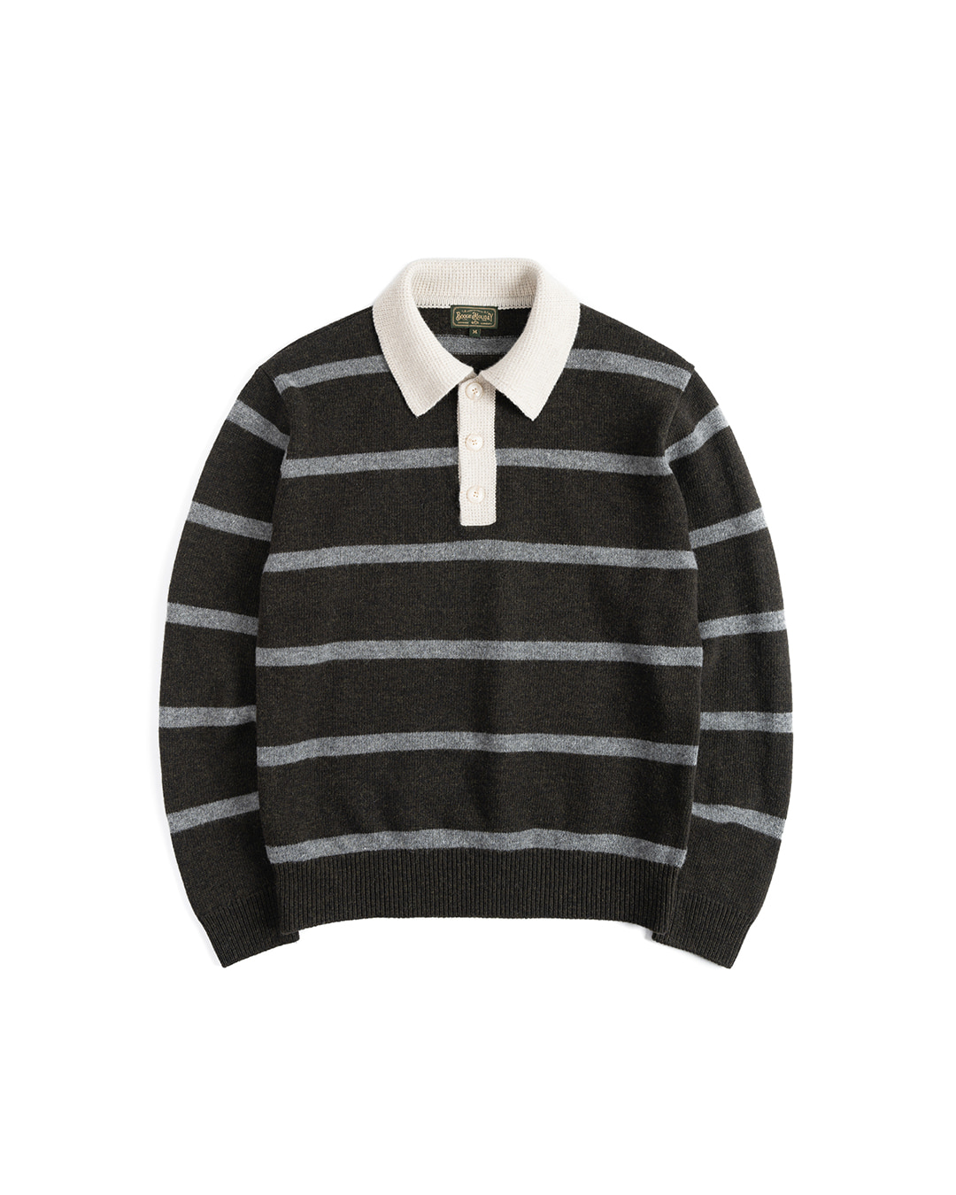 10 KNITTED RUGBY SHIRT (dark olive)