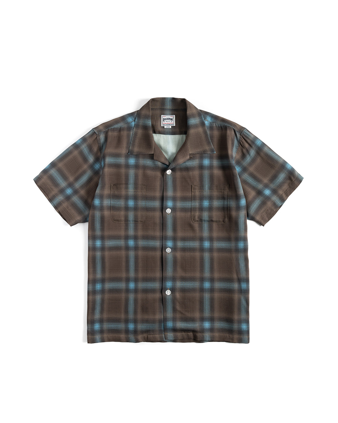 OMBRE CHECK SS SHIRT (brown)