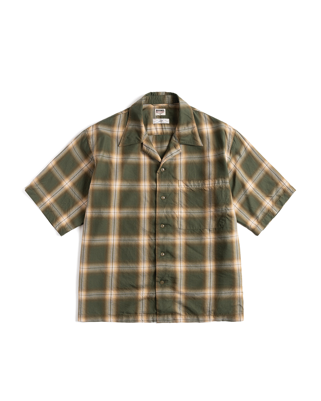 OMBRE CHECK TENCEL SHIRT (olive)